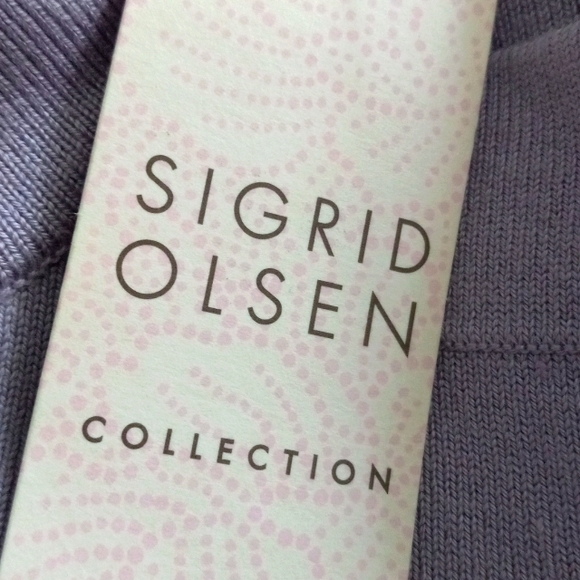 NWT Sigrid Olsen Collection, Lilac, Square Neck Sleeveless  SilkTop, Sz L - Picture 7 of 8